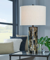 Prime Furniture - Ashley Furniture - Ellford Lighting - Table Lamp (Set of 2) / Black/Brown/Cream - L235684X2