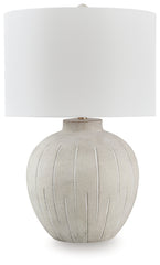 Prime Furniture - Ashley Furniture - Calbert Lighting - Poly Table Lamp (1/CN) / Warm Gray - L235824