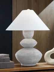 Prime Furniture - Ashley Furniture - Brickdon Lighting - Poly Table Lamp (1/CN) / Distressed White - L235874
