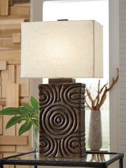 Prime Furniture - Ashley Furniture - Heathbury Lighting - Paper Table Lamp (1/CN) / Antique Brown - L235964