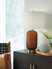 Prime Furniture - Ashley Furniture - Farberman Lighting - Glass Table Lamp (1/CN) / Amber - L430864