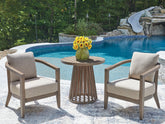 Prime Furniture - Ashley Furniture - Joy Lagoon Outdoor - Chairs w/CUSH/Table Set (3/CN) - PCP310-050