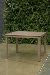 Prime Furniture - Ashley Furniture - Aria Plains Outdoor - Square Dining Table w/UMB OPT / Brown - P359-615