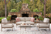 Prime Furniture - Ashley Furniture - Bluff Trail Outdoor - Love/Chairs/Tables Set (5/CN) - PCP383-080