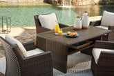 Prime Furniture - Ashley Furniture - Easy Isle Outdoor - RECT Multi-Use Table / Dark Brown/Beige - P455-625