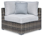 Prime Furniture - Ashley Furniture - Harbor Court Outdoor - Armless Chair w/Cushion (Set of 2) / Gray - P459-846