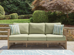 Prime Furniture - Ashley Furniture - Serena Shores Outdoor - Sofa with Cushion / Beige/Green - PCP604-838