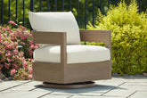 Prime Furniture - Ashley Furniture - Serene Bay Outdoor - Arm Chair With Cushion (Set of 2) / Dark Brown/White - P671-601A
