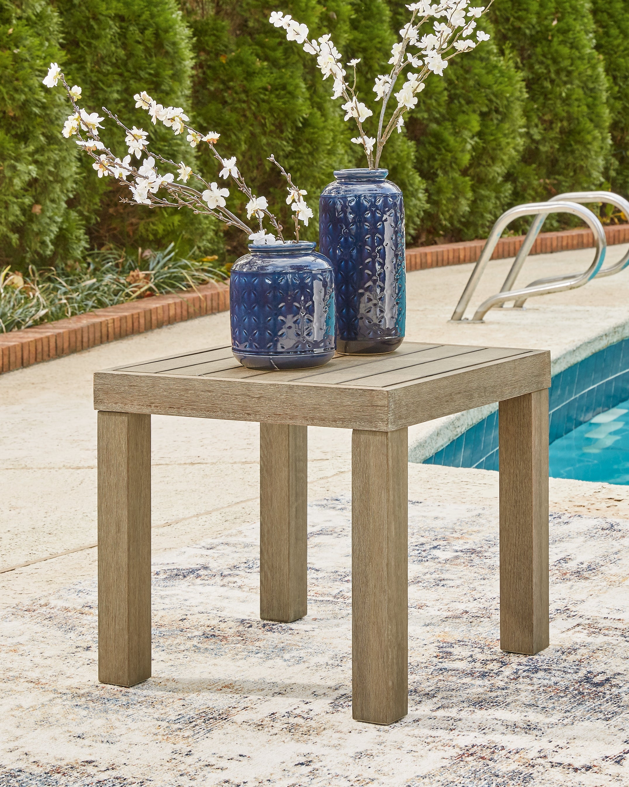 Prime Furniture - Ashley Furniture - Silo Point Outdoor - Square End Table / Brown - P804-702