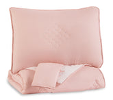 Prime Furniture - Ashley Furniture - Lexann Full Comforter Set - Full Comforter Set / Pink/White/Gray - Q901003F