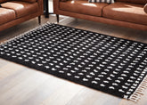 Prime Furniture - Ashley Furniture - Minston Rug - 5' x 7' Rug / Black/White - R405952
