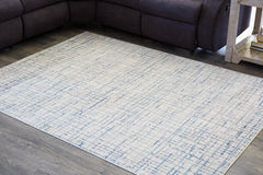 Prime Furniture - Ashley Furniture - Beckfille Rug - 5' x 7' Rug / Blue/Gray/Cream - R405962