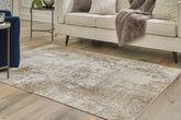 Prime Furniture - Ashley Furniture - Grifflain Rug - 5'1" x 7' Washable Rug / Tan/Brown/Gray - R406232
