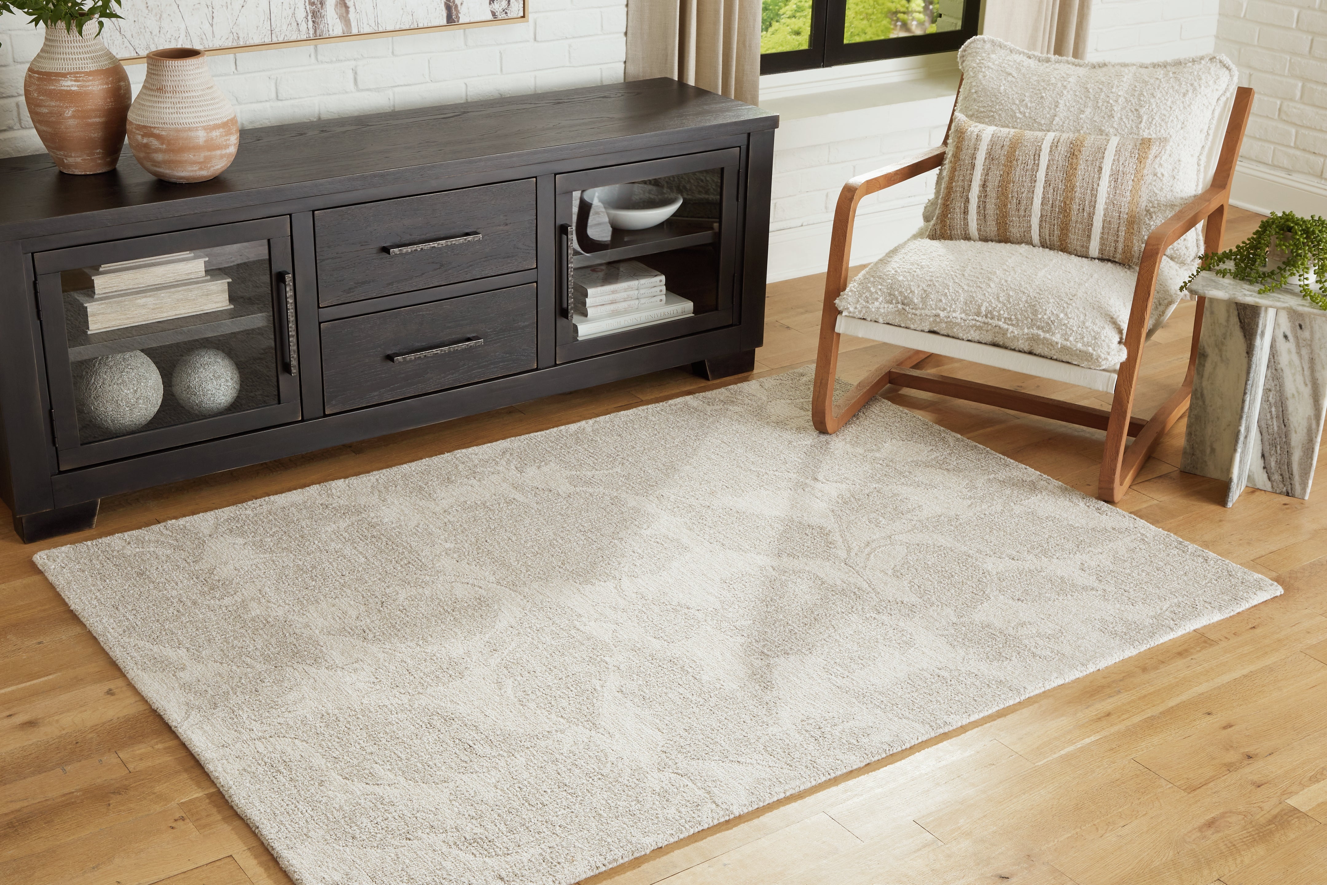 Prime Furniture - Ashley Furniture - Chadess Rug - 5' x 7' Rug / Linen/Taupe - R406362