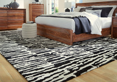 Prime Furniture - Ashley Furniture - Bramshaw Rug - 10' x 14' Rug / Black/Ivory - R406760