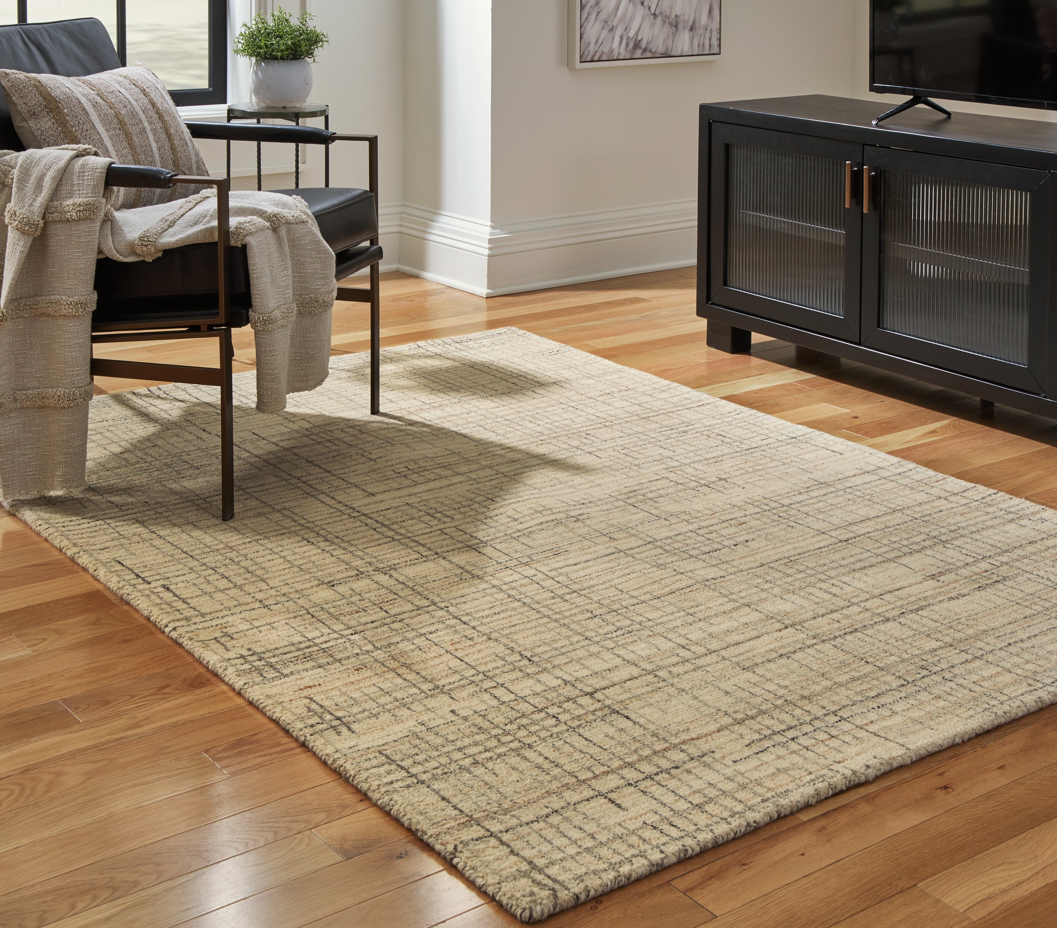 Prime Furniture - Ashley Furniture - Janston Rug - 5' x 7' Rug / Ivory/Gray/Tan - R406862