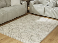 Prime Furniture - Ashley Furniture - Maconville Rug - Medium Rug / Ivory/Gray - R407322