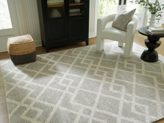 Prime Furniture - Ashley Furniture - Unawick Rug - Medium Rug / Gray/Ivory - R407332
