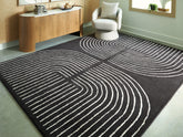 Prime Furniture - Ashley Furniture - Eldonmore Rug - 5' x 7' Area Rug / Black/Ivory - R407572