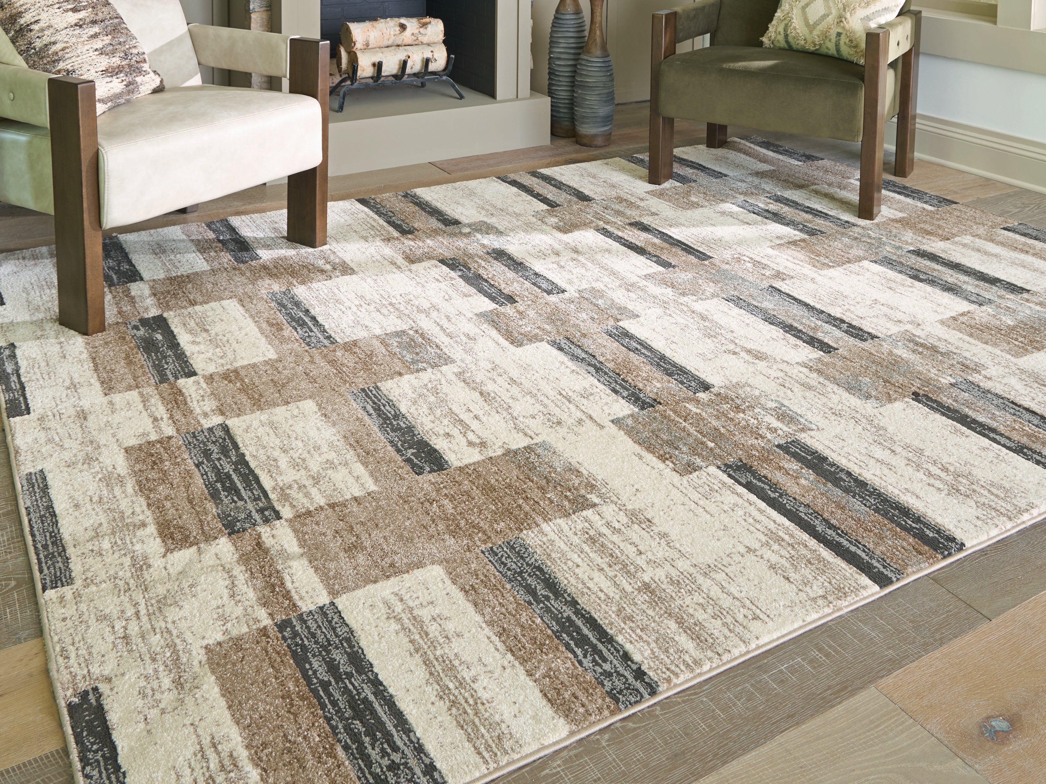 Prime Furniture - Ashley Furniture - Alstone Rug - 5'3" x 7' Area Rug / Multi - R407732