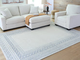 Prime Furniture - Ashley Furniture - Azelhurst Rug - 5' x 7' Area Rug / Blue/Ivory/Gray - R407852
