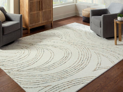 Prime Furniture - Ashley Furniture - Deenbury Rug - 5' x 7' Area Rug / Ivory/Green/Brown - R407862
