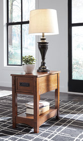 Prime Furniture - Ashley Furniture - Breegin Chairside End Table - Chair Side End Table / Brown - T007-319