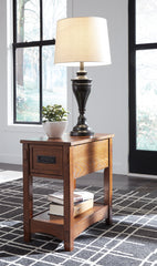 Prime Furniture - Ashley Furniture - Breegin Chairside End Table - Chair Side End Table / Brown - T007-319