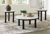 Prime Furniture - Ashley Furniture - Xandrum Table (Set of 3) - Occasional Table Set (3/CN) / Black/White - T159-13