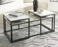 Prime Furniture - Ashley Furniture - Donnesta Table (Set of 3) - Occasional Table Set (3/CN) / Gray/Black - T182-13