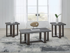 Prime Furniture - Ashley Furniture - Dynnford Table (Set of 3) - Occasional Table Set (3/CN) / Gray/Brown - T216-13