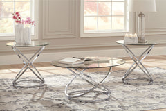 Prime Furniture - Ashley Furniture - Hollynyx Table (Set of 3) - Occasional Table Set (3/CN) / Chrome Finish - T270-13