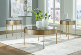 Prime Furniture - Ashley Furniture - Jettaya Table (Set of 3) - Occasional Table Set (3/CN) / Brushed Brass - T285-13