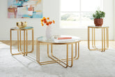 Prime Furniture - Ashley Furniture - Milloton Table (Set of 3) - Occasional Table Set (3/CN) / Gold - T398-13