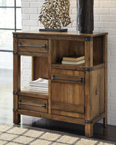 Prime Furniture - Ashley Furniture - Roybeck Accent Cabinet - Accent Cabinet / Light Brown/Bronze - T411-40