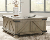 Prime Furniture - Ashley Furniture - Aldwin Coffee Table With Storage - Cocktail Table with Storage / Gray - T457-20