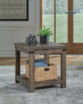 Prime Furniture - Ashley Furniture - Hollum End Table - Square End Table / Rustic Brown - T466-2