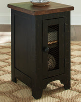 Prime Furniture - Ashley Furniture - Valebeck Chairside End Table - Chair Side End Table / Black/Brown - T468-7