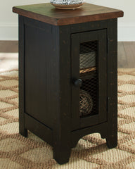 Prime Furniture - Ashley Furniture - Valebeck Chairside End Table - Chair Side End Table / Black/Brown - T468-7