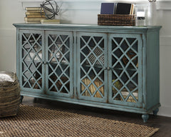 Prime Furniture - Ashley Furniture - Mirimyn Accent Cabinet - Accent Cabinet / Antique Teal - T505-762