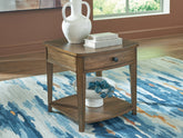 Prime Furniture - Ashley Furniture - Burkbyer End Table - Rectangular End Table / Brown - T513-3