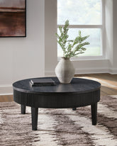 Prime Furniture - Ashley Furniture - Marstream Coffee Table - Round Cocktail Table / Black - T551-8