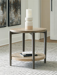 Prime Furniture - Ashley Furniture - Dyonton End Table - Round End Table / Light Grayish Brown - T574-6
