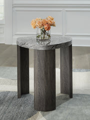Prime Furniture - Ashley Furniture - Surmour End Table - Triangle End Table / Gray/Brown - T600-6