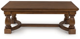 Prime Furniture - Ashley Furniture - Sturlayne Coffee Table - Rectangular Cocktail Table / Brown - T609-1