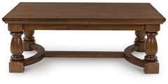 Prime Furniture - Ashley Furniture - Sturlayne Coffee Table - Rectangular Cocktail Table / Brown - T609-1