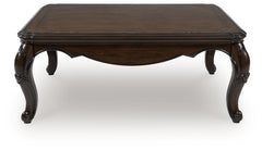 Prime Furniture - Ashley Furniture - Maylee Coffee Table - Rectangular Cocktail Table / Dark Brown - T617-1