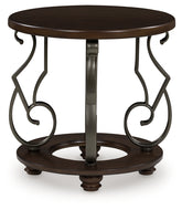 Prime Furniture - Ashley Furniture - Frallyn End Table - Round End Table / Dark Brown - T623-6