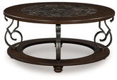 Prime Furniture - Ashley Furniture - Frallyn Coffee Table - Round Cocktail Table / Dark Brown - T623-8