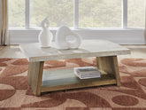 Prime Furniture - Ashley Furniture - Brendalhouse Coffee Table - Rectangular Cocktail Table / Light Brown - T642-1